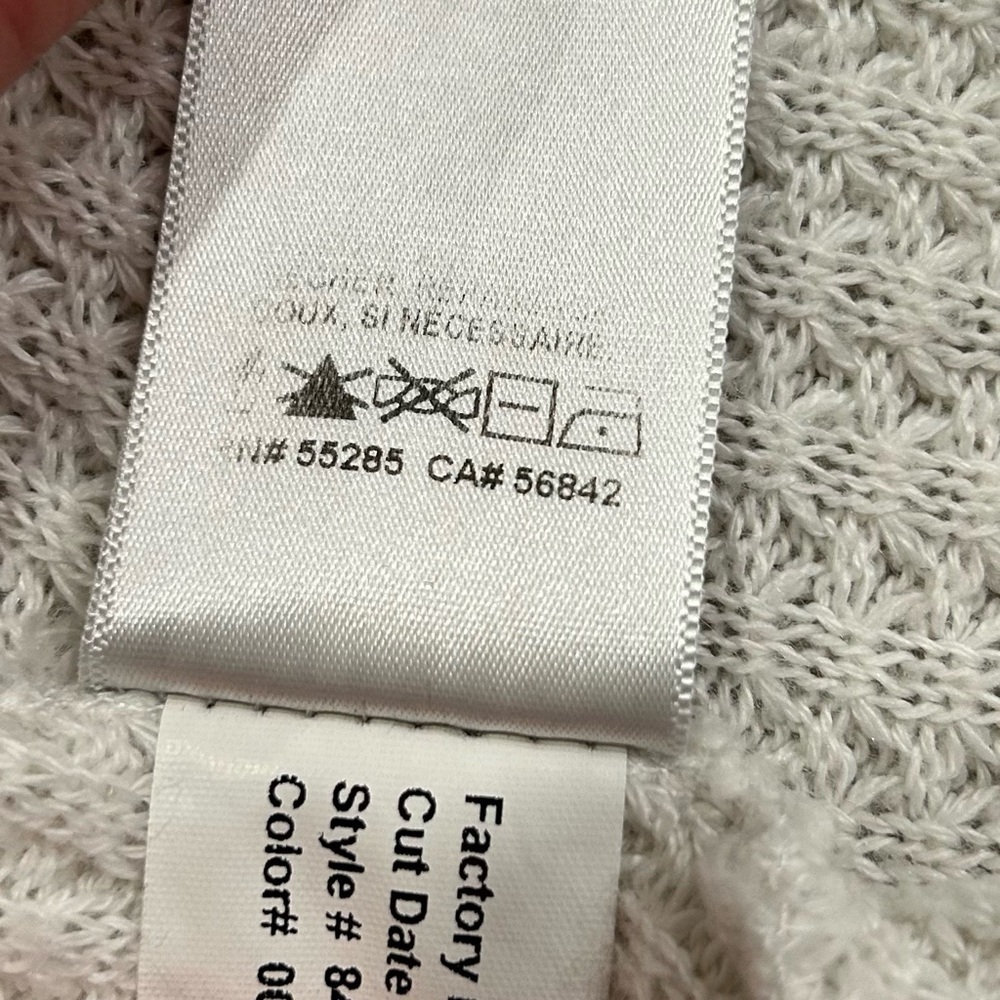 Express White Open Front Waffle Knit Tapered Sleeve Cardigan Sweater Size S - Picture 6 of 7